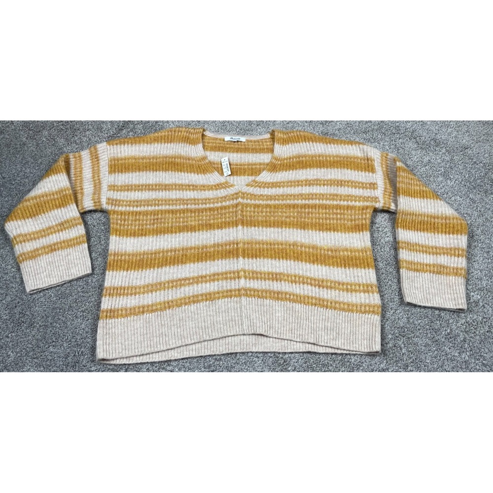 Madewell Sweater Womens Medium Space Dyed Staley Alpaca Merino Wool Striped NEW